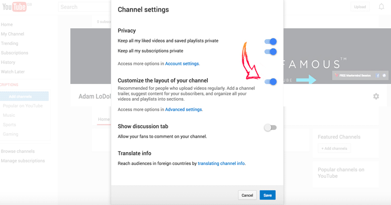 how to set up a youtube channel guide