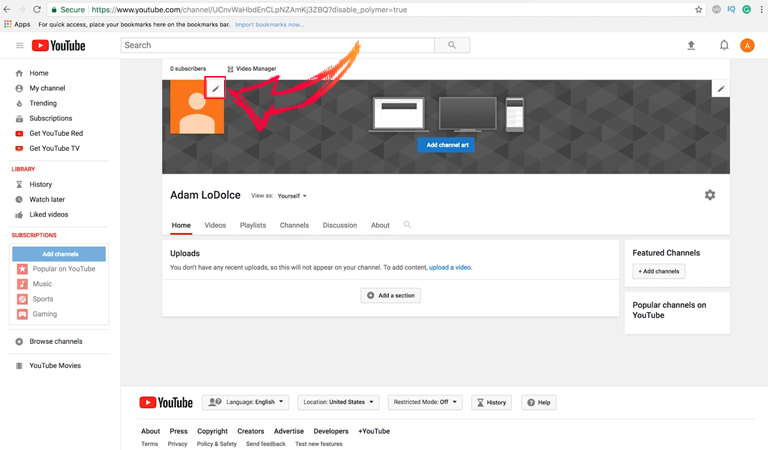 How to setup YouTube channel – customize channel