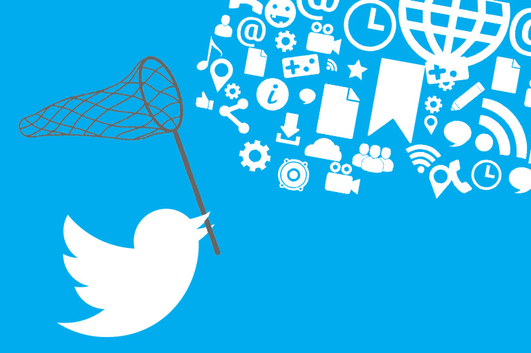 Repurposing content – Twitter symbol marketing concept