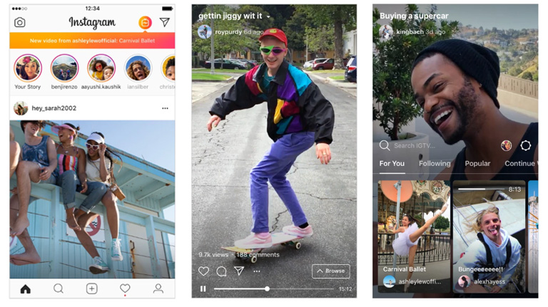 Instagram TV – IGTV screenshots